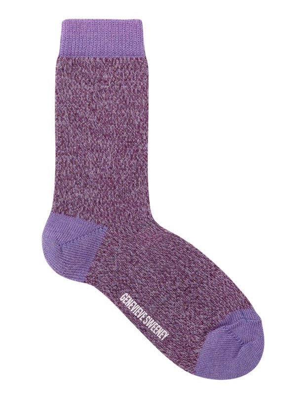 Samar Merino Wool Marl Sock Lilac Genevieve Sweeney