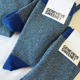 Samar Organic Cotton Sock Blue Marl Genevieve Sweeney