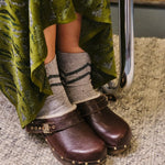 Selina Sparkly Stripe Sock Natural Genevieve Sweeney