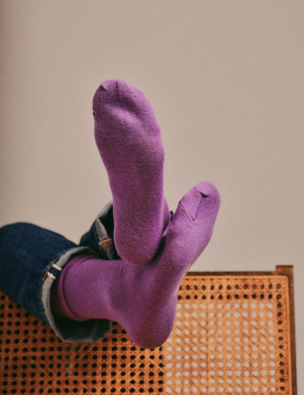 Serin Merino Wool Sock Heather Lilac Genevieve Sweeney