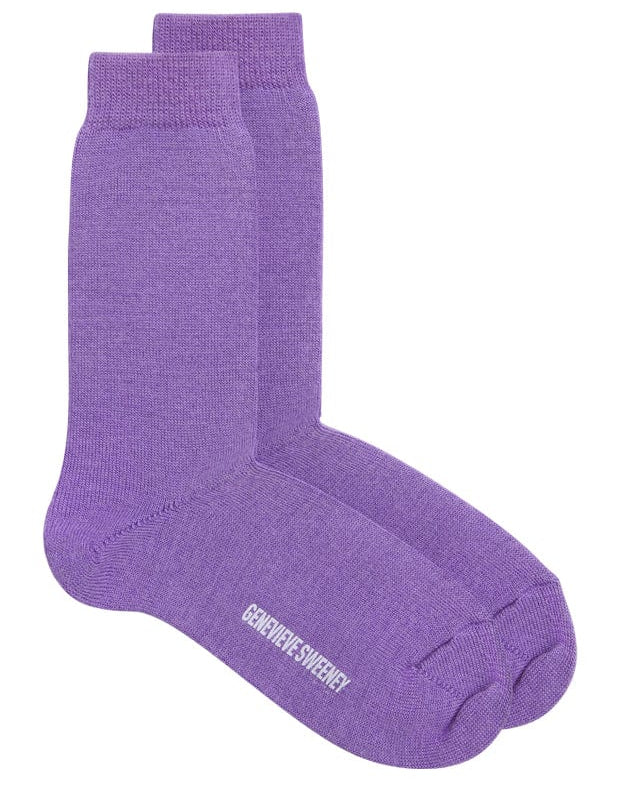 Serin Merino Wool Sock Heather Lilac Genevieve Sweeney