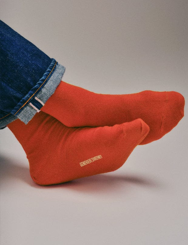 Serin Merino Wool Sock Orange Genevieve Sweeney