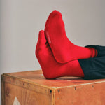 Serin Merino Wool Sock Bright Red Genevieve Sweeney