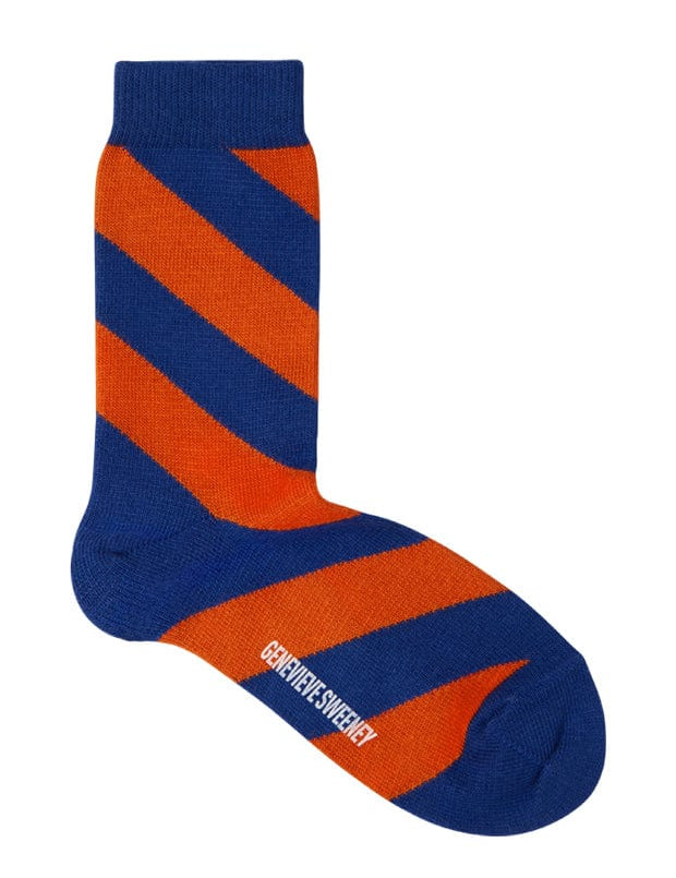 Serora Organic Cotton Stripe Socks Blue Genevieve Sweeney