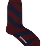 Serora Organic Cotton Stripe Socks Burgundy Genevieve Sweeney