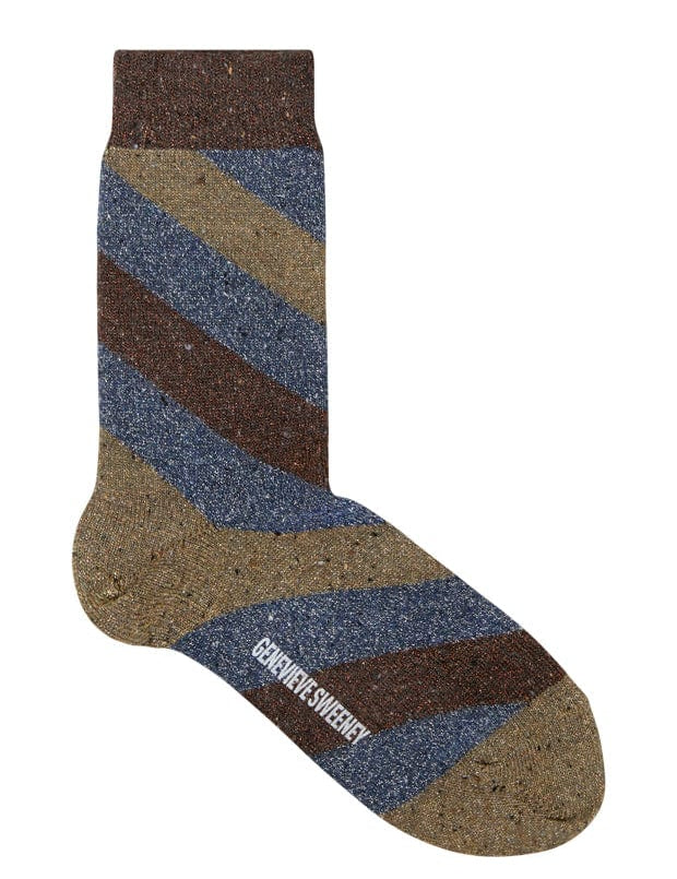 Serora Sparkly Stripe Sock Bronze Tweed Genevieve Sweeney