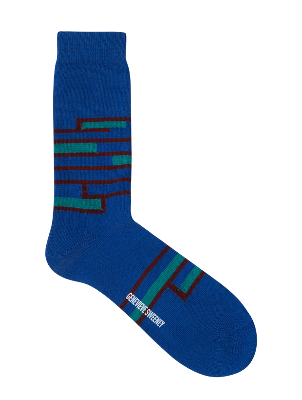 Sette Organic Cotton Stripe Socks Blue Genevieve Sweeney