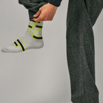 Sette Organic Cotton Stripe Socks Putty White Genevieve Sweeney