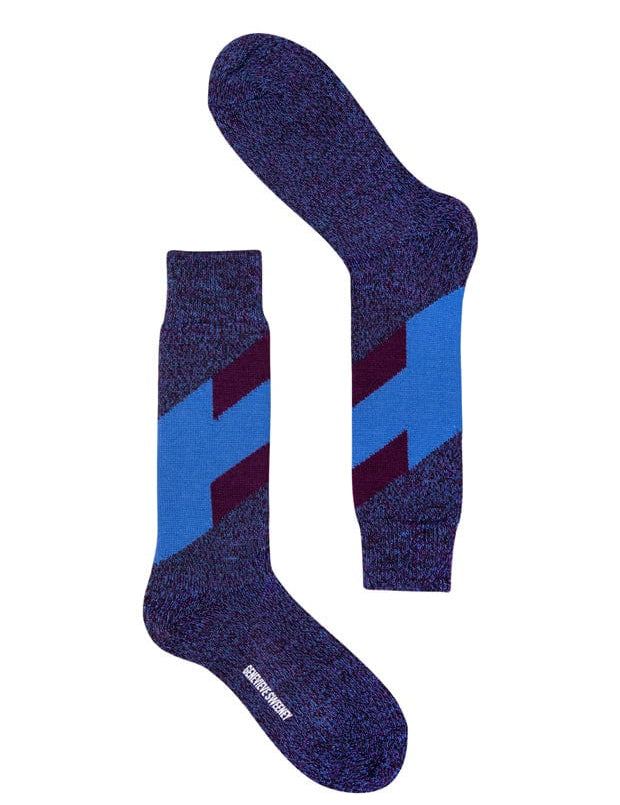 Severn Merino Wool Stripe Sock Indigo Genevieve Sweeney