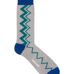 Sigi Organic Cotton Zig Zag Grey Socks Blue Genevieve Sweeney