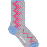 Sigi Sparkly Zig Zag Socks Silver Genevieve Sweeney