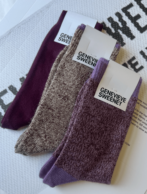Sock Gift Set Merino Alpaca Lilac Genevieve Sweeney