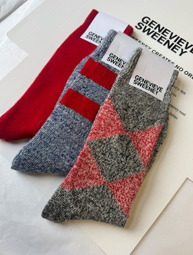 Sock Gift Set Alpaca Merino Wool Red Marl Genevieve Sweeney
