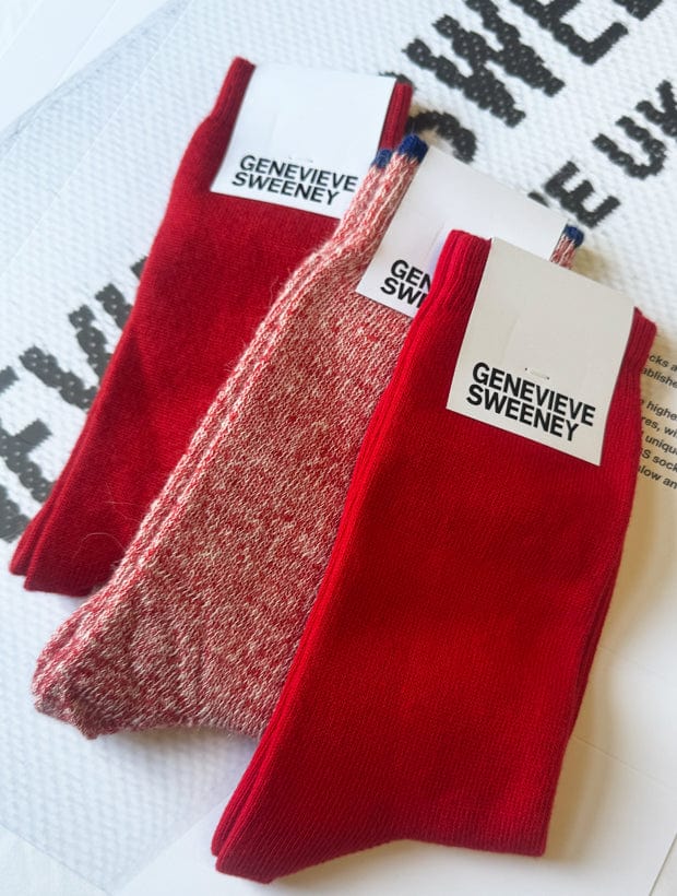 Sock Gift Set Red Trio Genevieve Sweeney