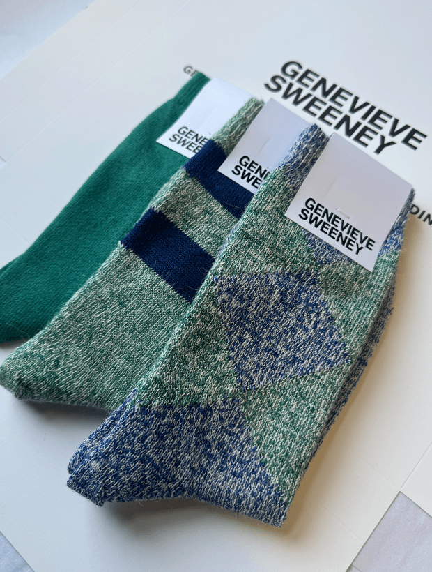 Sock Gift Set Alpaca Merino Wool Jade Marl Genevieve Sweeney