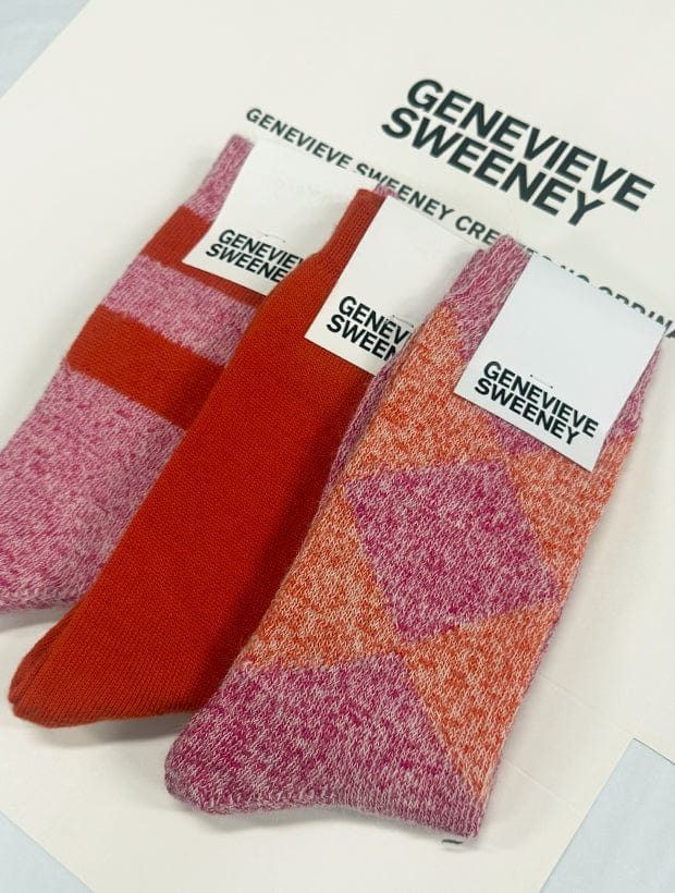 Sock Gift Set Alpaca Merino Wool Pink Marl Genevieve Sweeney