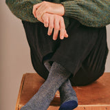 Solline Sparkly Sock Silk Tweed Denim Blue Genevieve Sweeney