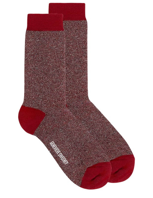 Solline Sparkly Sock Silk Tweed Red Genevieve Sweeney