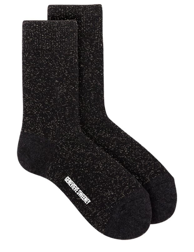 Soro Lounge Socks Merino Cashmere Sparkly Black Genevieve Sweeney