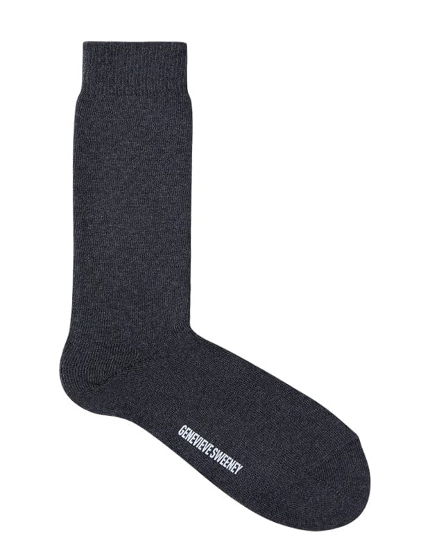 Sotto Organic Cotton Sock Charcoal Melange Genevieve Sweeney
