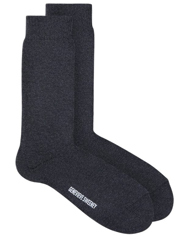 Sotto Organic Cotton Sock Charcoal Melange Genevieve Sweeney