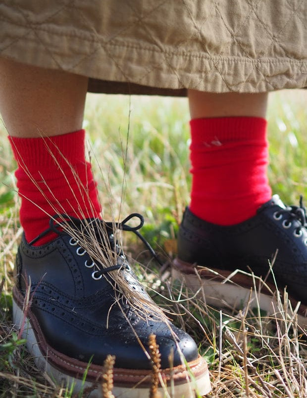 Sotto Organic Cotton Sock Bright Red Genevieve Sweeney