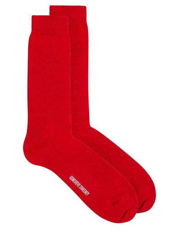 Sotto Organic Cotton Sock Bright Red Genevieve Sweeney