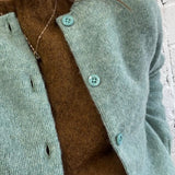 Lenzie Brushed Wool Cardigan Celadon Green Genevieve Sweeney