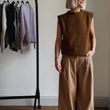 Laide Brushed Wool Knitted Vest Nutmeg Brown Genevieve Sweeney
