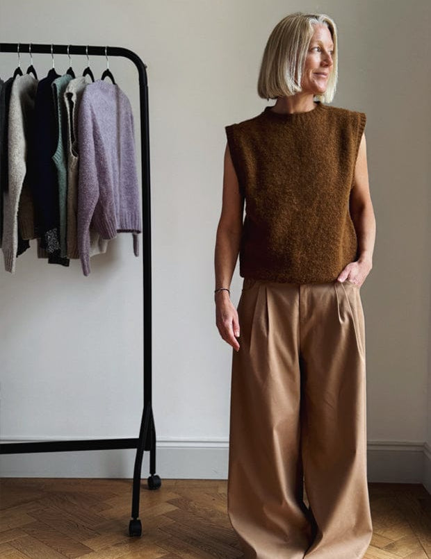 Laide Brushed Wool Knitted Vest Nutmeg Brown Genevieve Sweeney