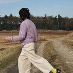 Lenzie Brushed Wool Cardigan Lilac Heather- Preorder Genevieve Sweeney