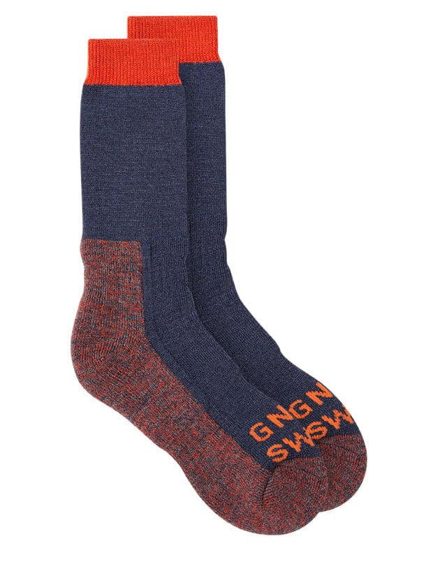 GS Merino Wool Walking Sock Denim Orange Genevieve Sweeney