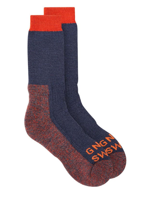 GS Merino Wool Walking Sock Denim Orange Genevieve Sweeney