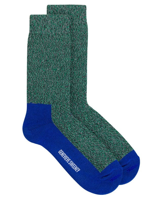 GS Cotton Walking Sock Green Marl Genevieve Sweeney