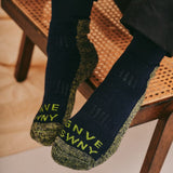 GS Merino Wool Walking Sock Navy Lime Genevieve Sweeney