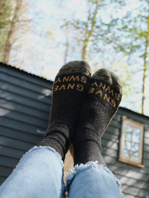 GS Merino Wool Walking Sock Charcoal Genevieve Sweeney