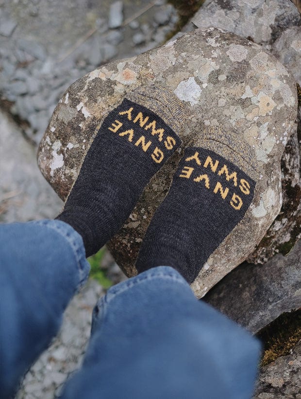 GS Merino Wool Walking Sock Charcoal Genevieve Sweeney