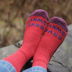 GS Merino Wool Walking Sock Red Genevieve Sweeney