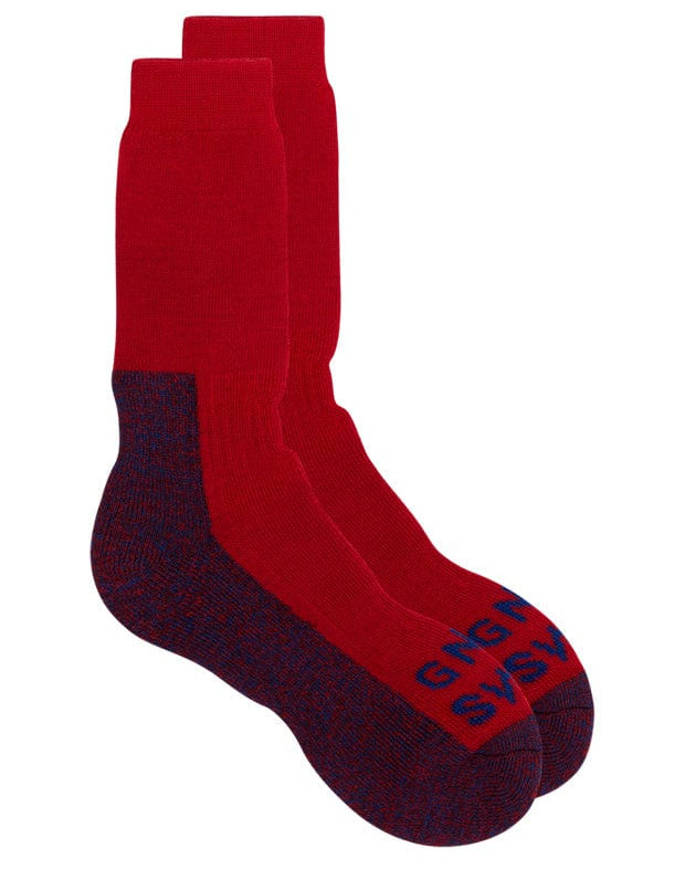 GS Merino Wool Walking Sock Red Genevieve Sweeney