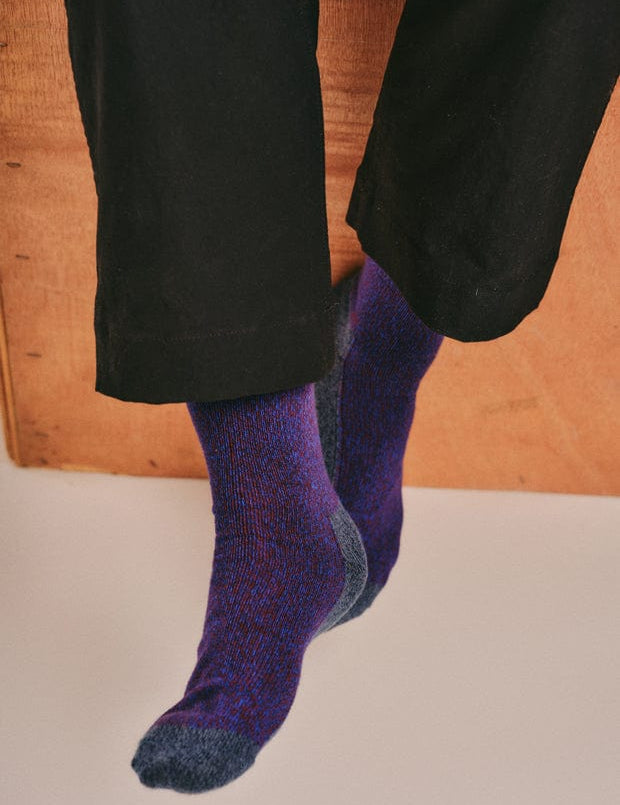 GS Cotton Walking Sock Indigo Marl Genevieve Sweeney