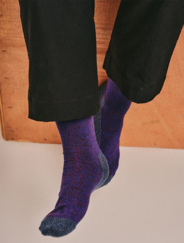 GS Cotton Walking Sock Indigo Marl Genevieve Sweeney