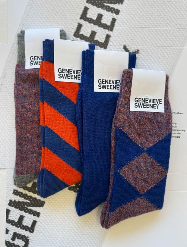 Sock Gift Set Sartorial Stripe Bright Blue Genevieve Sweeney