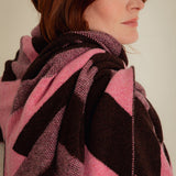 Geometric Lambswool Blanket Scarf Pink