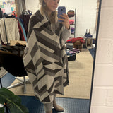 Geometric Lambswool Blanket Scarf Clay - Preorder