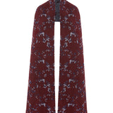 Lin Lambswool Jacquard Scarf Burgundy