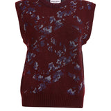 Lin Lambswool Jacquard Knitted Vest Burgundy