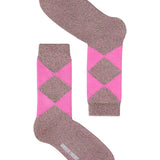 Samar Organic Cotton Argyle Sock Pink Marl