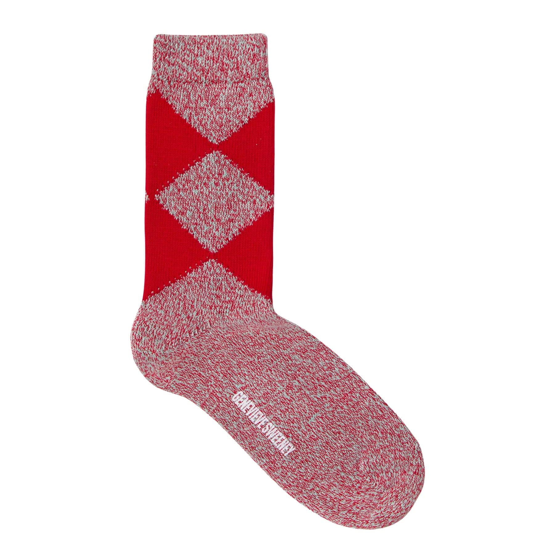 Samar Organic Cotton Argyle Sock Red Marl Genevieve Sweeney