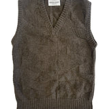 Soar V-neck Textured Lambswool Knitted Vest Taupe