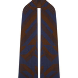 Geometric Lambswool Blanket Scarf Ink Blue